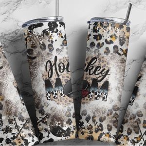 Hockey 🏒 Mom 20 oz Tumbler, Lid, Straw & Gift Box